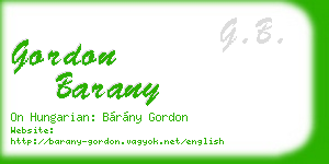 gordon barany business card